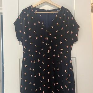 Navy Size 14 J.Crew maxi dress with pink florals